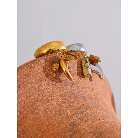 Bijoux Charm Bague à Charms Cubes Argentés