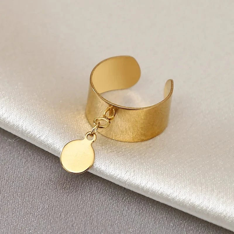 Bijoux Charm Bague Charm Médaille Dorée