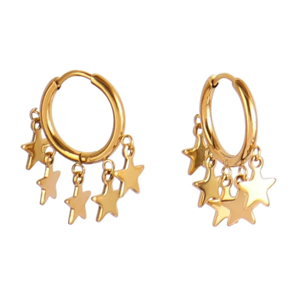 Bijoux Charm Boucles d'oreilles charms étoiles dorées
