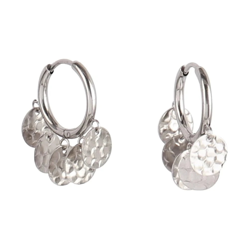 Bijoux Charm Boucles d'oreilles charms médailles argentées