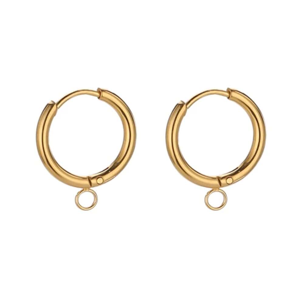 Bijoux Charm Boucles d'oreilles pour charms dorées x2