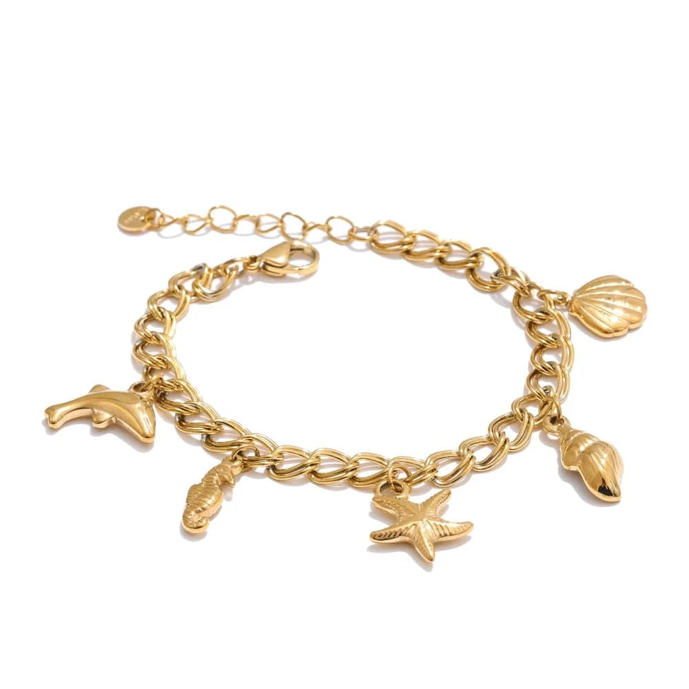 Bijoux Charm Bracelet Charm de la Mer Doré