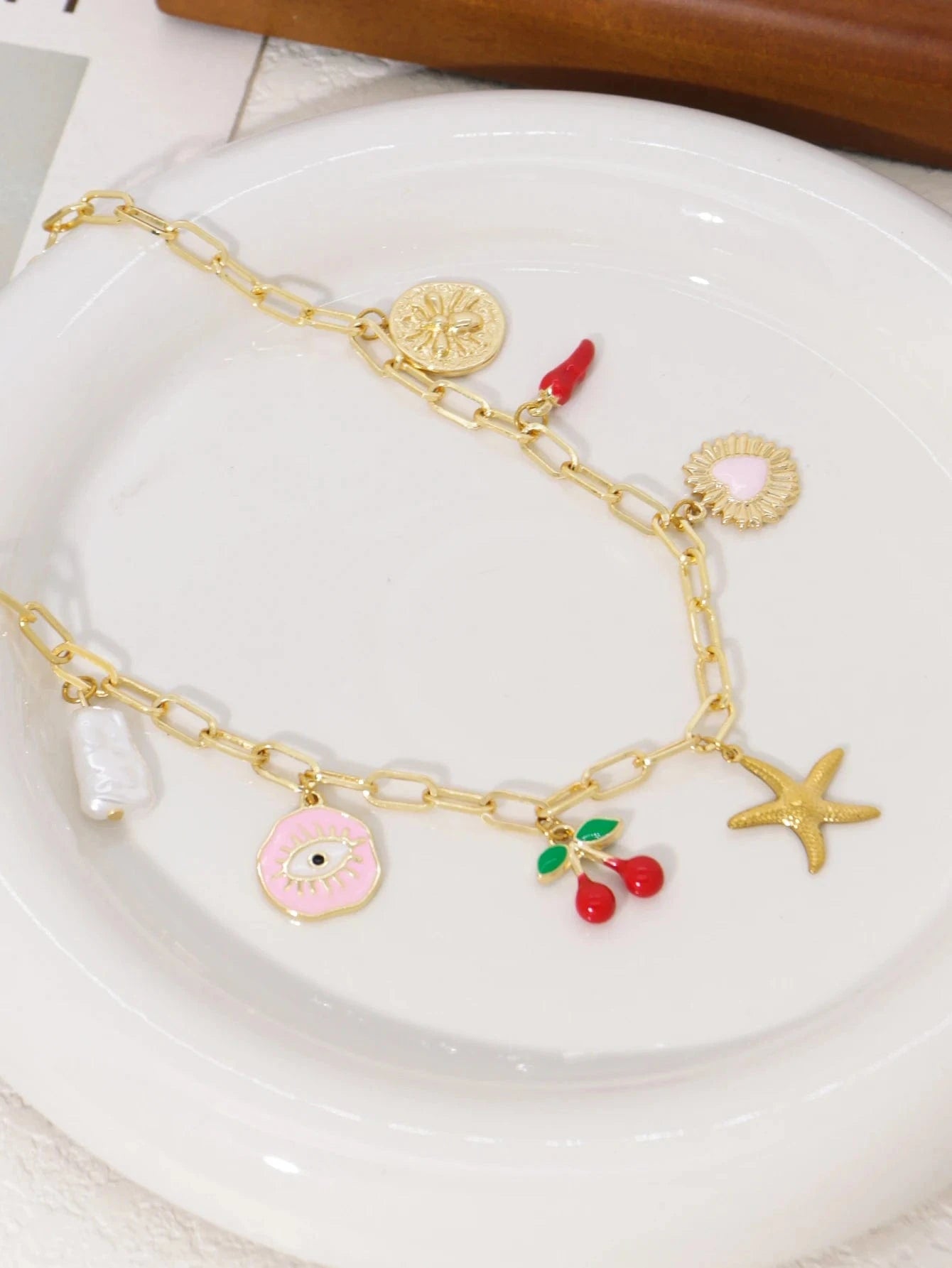 Bijoux Charm Collier charm étoile de mer doré