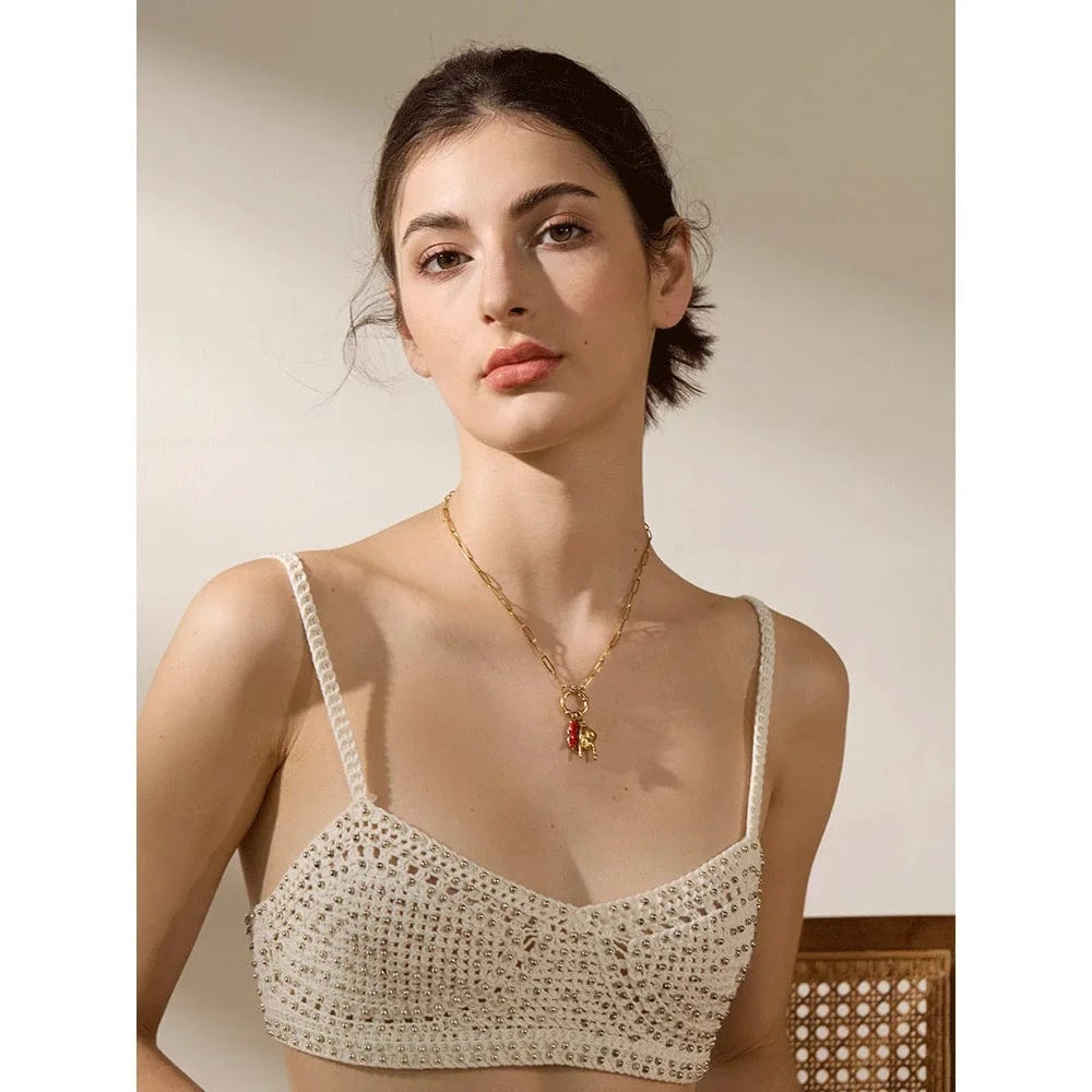 Bijoux Charm Collier Charm Rock Doré
