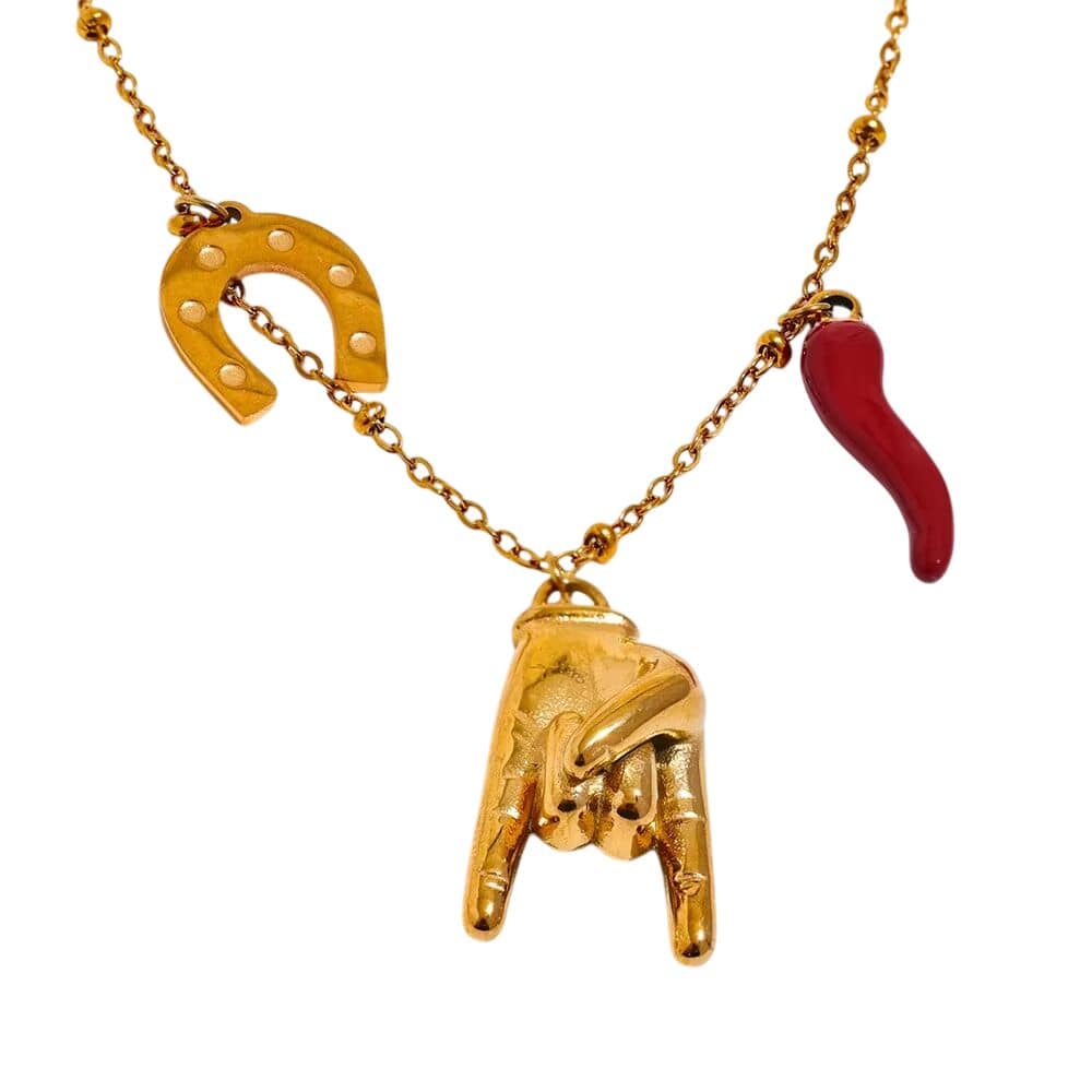 Bijoux Charm Collier charms rock doré