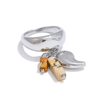 Bijoux Charm Bague à Charms Cubes Argentés