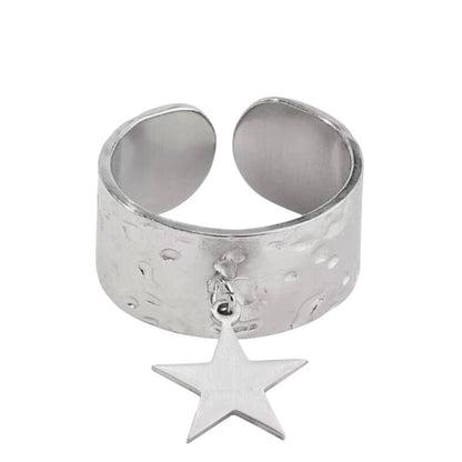 Bijoux Charm Bague charm ajustable étoile argentée
