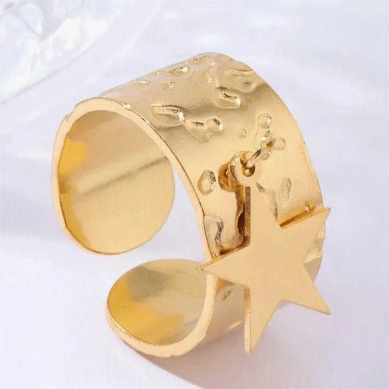 Bijoux Charm Bague Charm Ajustable Étoile Dorée