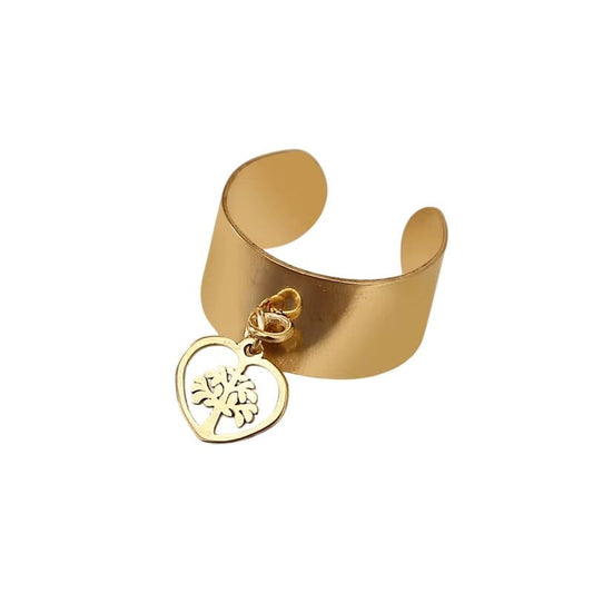 Bijoux Charm Bague Charm Arbre de Vie Dorée