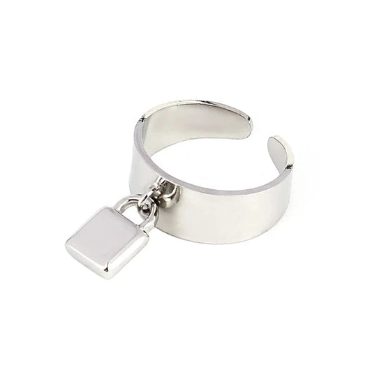 Bijoux Charm Bague Charm Cadenas Argentée