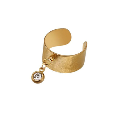 Bijoux Charm Bague charm cristal dorée