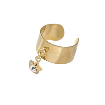 Bijoux Charm Bague Charm étoile et cristal dorée
