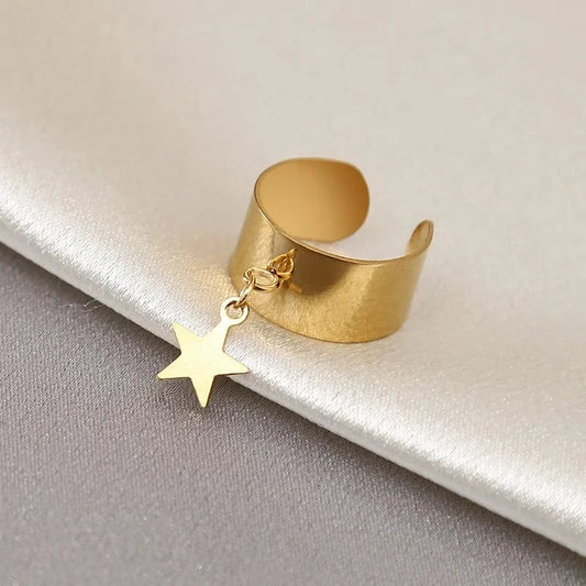Bijoux Charm Bague Charm Lisse Étoile Dorée