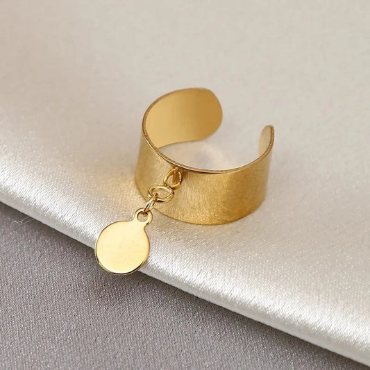 Bijoux Charm Bague Charm Médaille Dorée