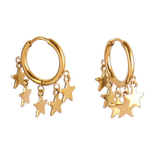 Bijoux Charm Boucles d'oreilles charms étoiles dorées