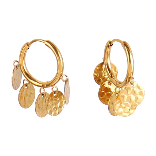 Bijoux Charm Boucles d'oreilles charms médailles dorées