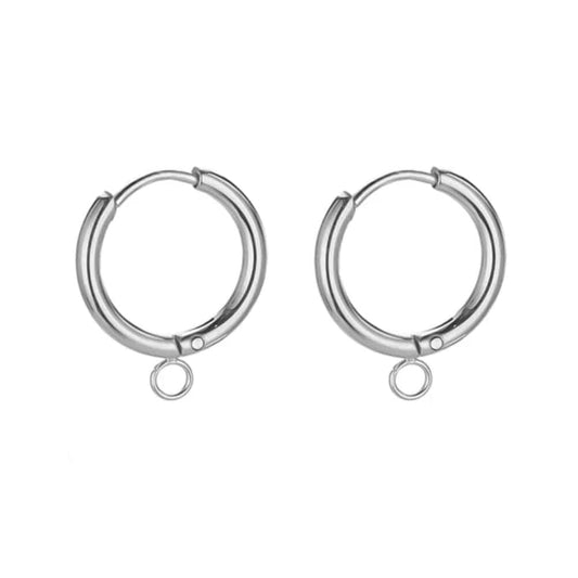 Bijoux Charm Boucles d'oreilles pour charms argentées x2