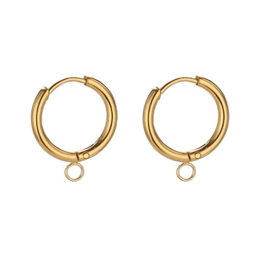 Bijoux Charm Boucles d'oreilles pour charms dorées x2