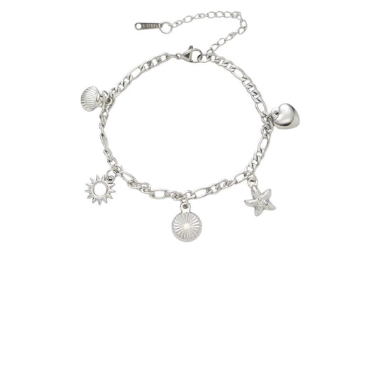 Bijoux Charm Bracelet à Charm Médaille Argenté