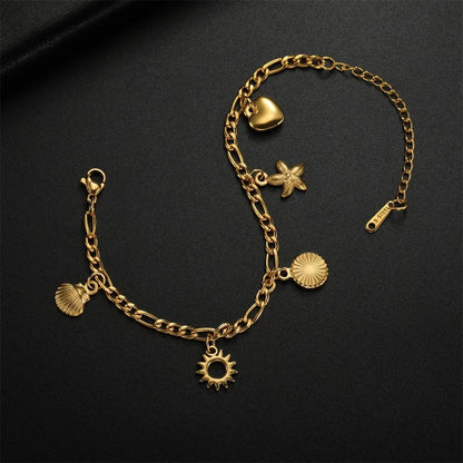 Bijoux Charm Bracelet à charm médaille doré