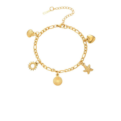 Bijoux Charm Bracelet à charm médaille doré