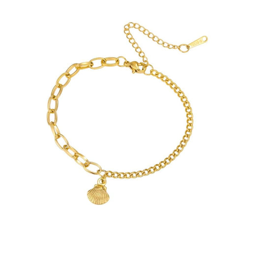 Bijoux Charm Bracelet à Charm Unique Coquillage Doré