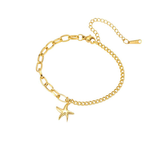 Bijoux Charm Bracelet à Charm Unique Étoile Fine Doré