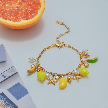 Bijoux Charm Bracelet Charm avec Citrons
