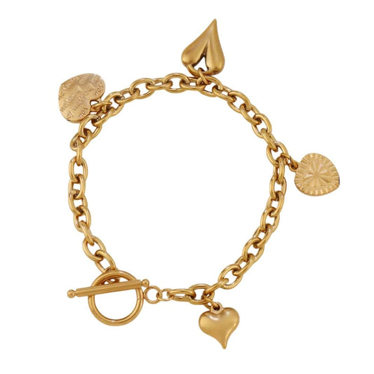 Bijoux Charm Bracelet Charm avec Cœur Doré à Bascule