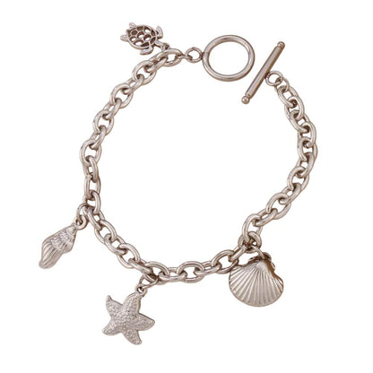 Bijoux Charm Bracelet Charm avec Étoile de Mer Argenté à Bascule