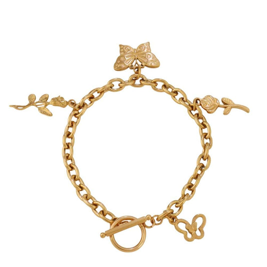 Bijoux Charm Bracelet charm avec papillon doré à bascule