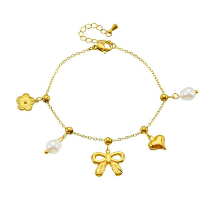 Bijoux Charm Bracelet Charm Noeud Papillon Doré