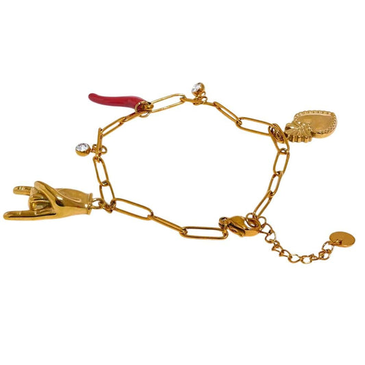 Bijoux Charm Bracelet charm rock doré