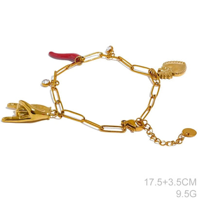 Bijoux Charm Bracelet charm rock doré