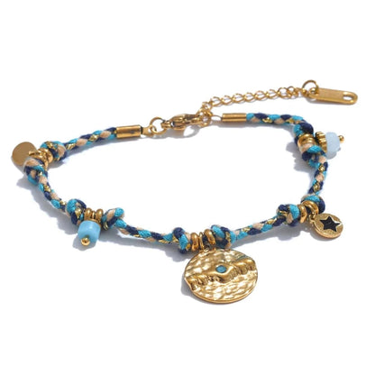 Bijoux Charm Bracelet Charm Vintage Bleu et Doré