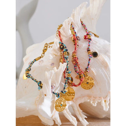 Bijoux Charm Bracelet Charm Vintage Rouge et Doré