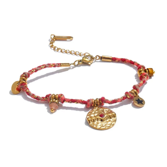 Bijoux Charm Bracelet Charm Vintage Rouge et Doré