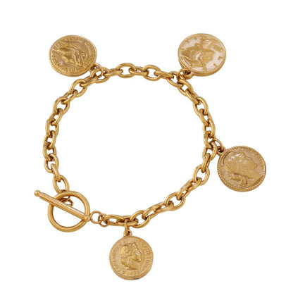 Bijoux Charm Bracelet charms avec médailles doré à bascule