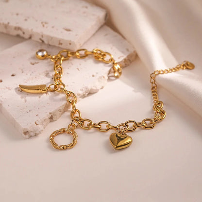 Bijoux Charm Bracelet Charms Doré avec Corne Élégante