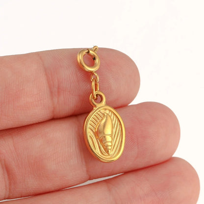 Bijoux Charm "Charm Bijoux Médaille Coquillage Doré avec Crochet"