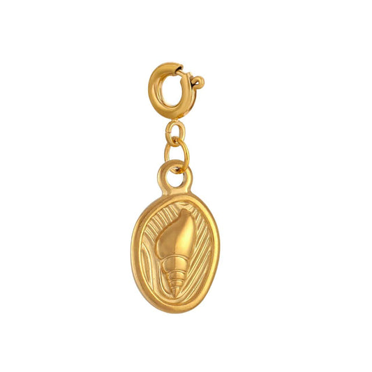 Bijoux Charm "Charm Bijoux Médaille Coquillage Doré avec Crochet"