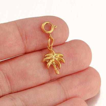 Bijoux Charm Charm Bijoux Palmier Doré avec Crochet