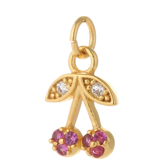 Bijoux Charm Charm Cerise Brillante Doré pour Bijoux