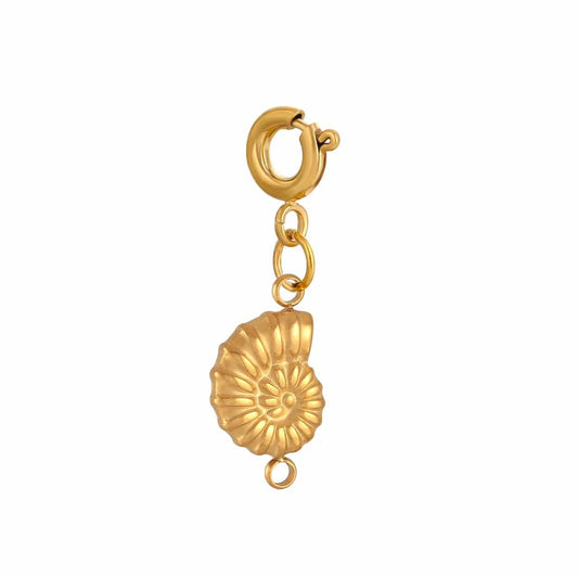 Bijoux Charm Charm conque allongé doré avec crochet