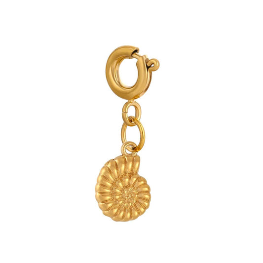 Bijoux Charm Charm en forme de conque dorée avec crochet