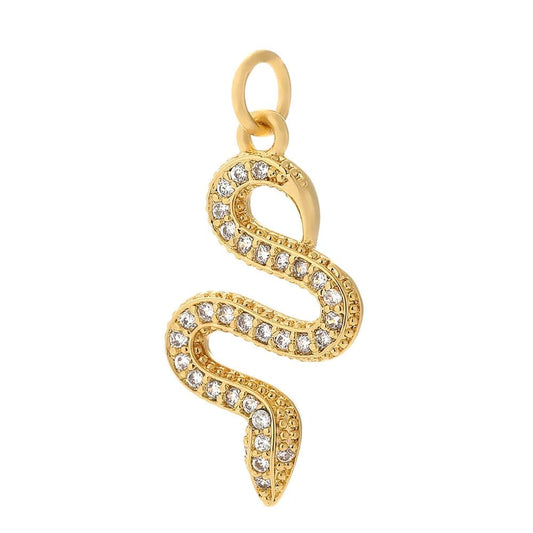 Bijoux Charm Charm en métal doré en forme de serpent pour créations de bijoux