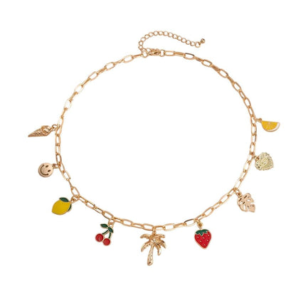 Bijoux Charm Collier à charm doré avec palmier