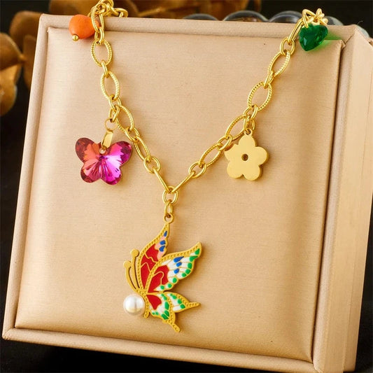 Bijoux Charm Collier à charms doré et fée