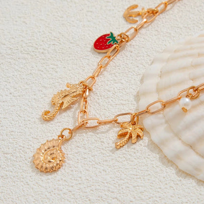 Bijoux Charm Collier charm coquillage doré