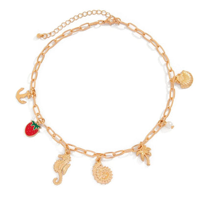 Bijoux Charm Collier charm coquillage doré